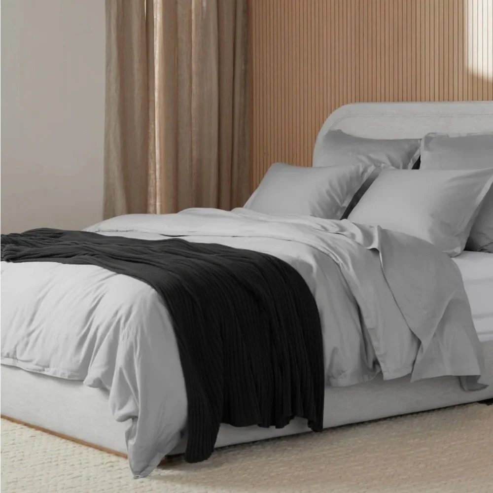Parachute Light Gray 100% Cotton Duvet Cover Size Full/Queen NEW $280